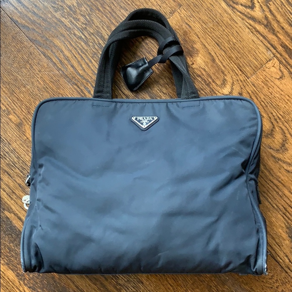 PRADA Top Handle Black Nylon Purse